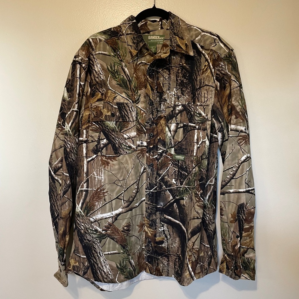 UTILITY Gander Mtn Realtree AP Camo Flannel Shaket 100% Cotton M Gorpcore Cabin
